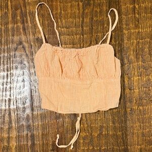 Peach Lace-Up Corset Crop Top | Tie-Front Bustier | Y2K Coquette